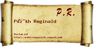 Pákh Reginald névjegykártya